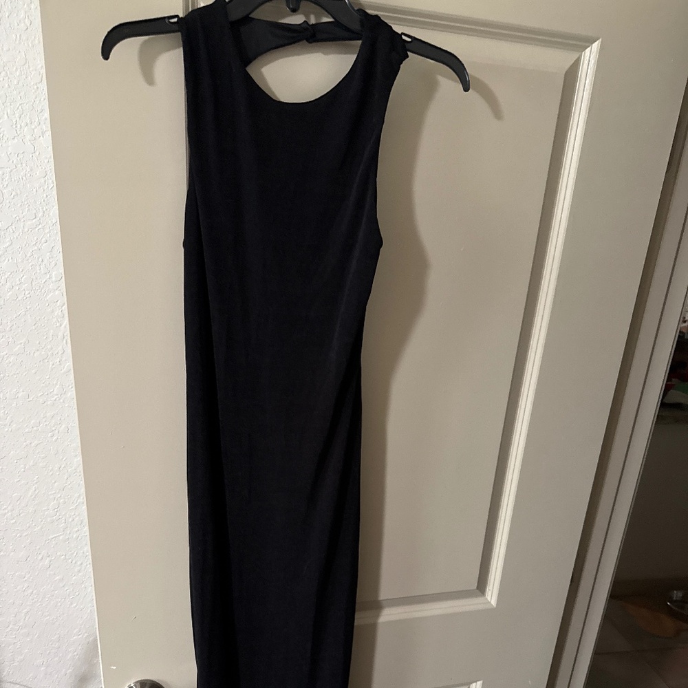 Black dress with tie up back